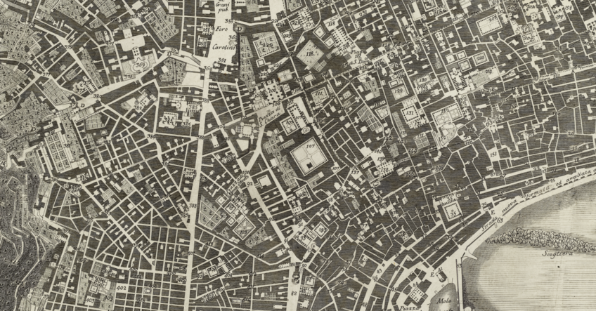 Giovanni Carafa duca di Noja, Topographische Karte der Stadt Napoli und ihrer Umgebungen, Neapel 1750–75, part.