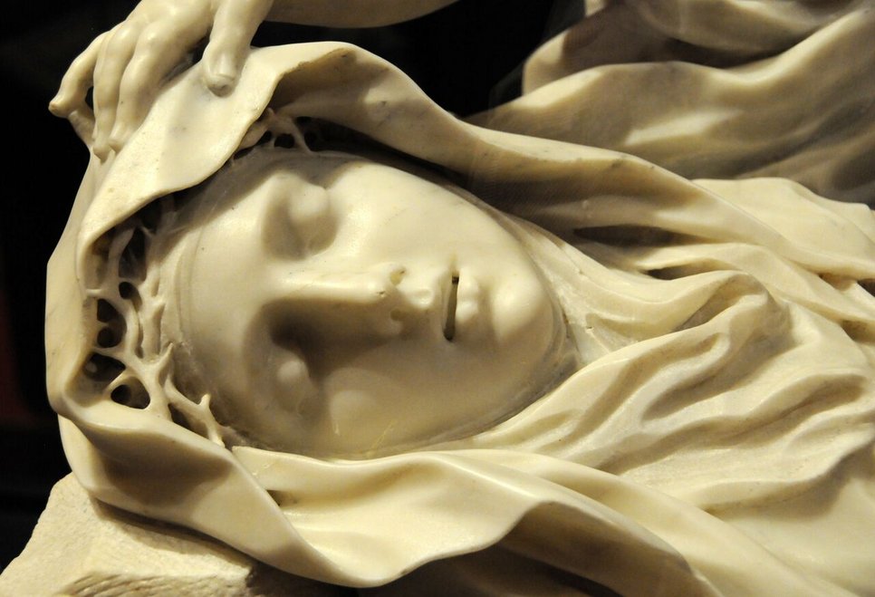 Melchiorre Cafà, "Selige Rosa von Lima/Blessed Rose of Saint Mary" (1665). Marmor/Marble. Lima, Convento Máximo de Nuestra Señora del Rosario, also called Convento de Santo Domingo. Foto TW, 2014
