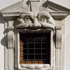 Rom, Palazzo Zuccari, Gartenfassade, Detail
