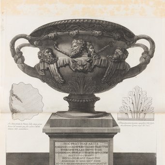 'Warwick Vase' from: Giovanni Battista Piranesi, Vasi, candelabri, cippi…, 1778–1780, vol. I, pl. 2, Etching, 550 x 800 mm (Photo public Domain)
  'Warwick Vase' from: Giovanni Battista Piranesi, Vasi, candelabri, cippi…, 1778–1780, vol. I, pl. 2, Etching, 550 x 800 mm (Photo public Domain)