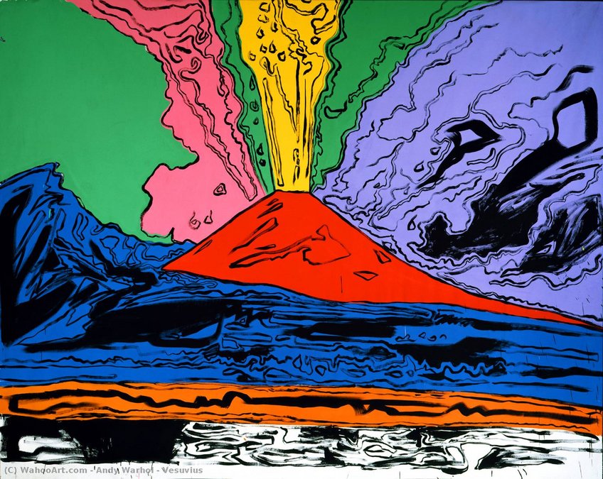 Vulkan in Pop-Art: Andy Warhol fertigte 1985 für eine Ausstellung in Neapel eine Serie mit Vesuv-Bildern. Vulkan in Pop-Art: Andy Warhol fertigte 1985 für eine Ausstellung in Neapel eine Serie mit Vesuv-Bildern.