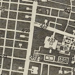Giovanni Carafa Duca di Noja, "Mappa topografica della città di Napoli e de' suoi contorni", 1775 (Detail)
