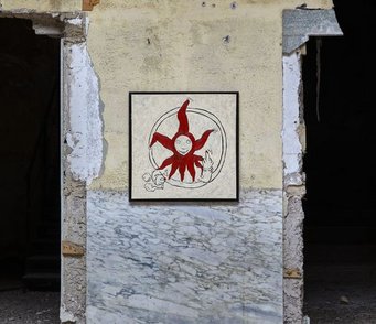 Grégory Sugnaux, "Did you enjoy it ?", 2023, mixed techniques on canvas, 80x80cm, credit: Enrico Fontolan Grégory Sugnaux, "Did you enjoy it ?", 2023, mixed techniques on canvas, 80x80cm, credit: Enrico Fontolan