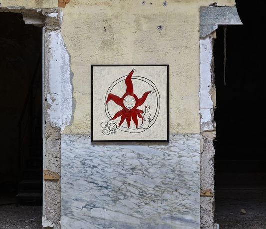 Grégory Sugnaux, "Did you enjoy it ?", 2023, mixed techniques on canvas, 80x80cm, credit: Enrico Fontolan