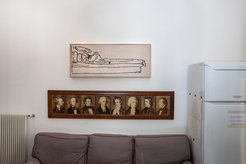 «Innocent XI», 2023, oil on wood, 45x112x7 cm,© Bibliotheca Hertziana, Enrico Fontolan