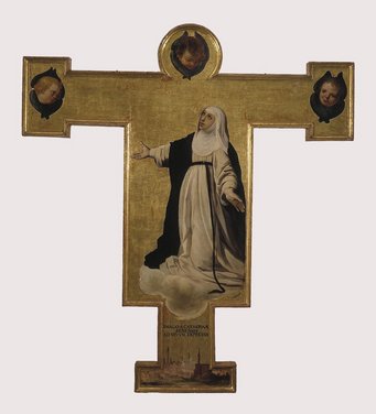 Rutilio Manetti, Croce processionale con S. Caterina da Siena, 1625. Roma, Santa Caterina da Siena, Oratorio (foto BHMPI) Rutilio Manetti, Croce processionale con S. Caterina da Siena, 1625. Roma, Santa Caterina da Siena, Oratorio (foto BHMPI)