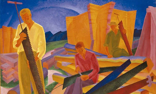 Oleksandr Bohomazov, “Sharpening the Saws”, 1927, oil on canvas, 138x155 cm.
National Art Museum of Ukraine, Kyiv