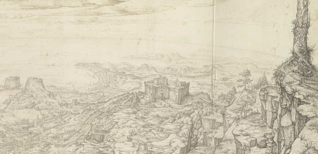 Jan van Stinemolen, Panorama di Napoli, 1582, Vienna, Albertina, Graphische Sammlung, n° inv. 15444 (particolare)