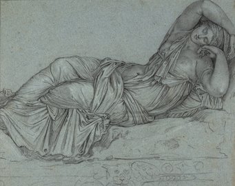 Hendrick Goltzius, Sleeping Ariadne, 1591, drawing with black chalck and white heightening, 253 mm x 299 mm. Haarlem, Tylers Museum (CensusID 47461) Hendrick Goltzius, Sleeping Ariadne, 1591, drawing with black chalck and white heightening, 253 mm x 299 mm. Haarlem, Tylers Museum (CensusID 47461)
